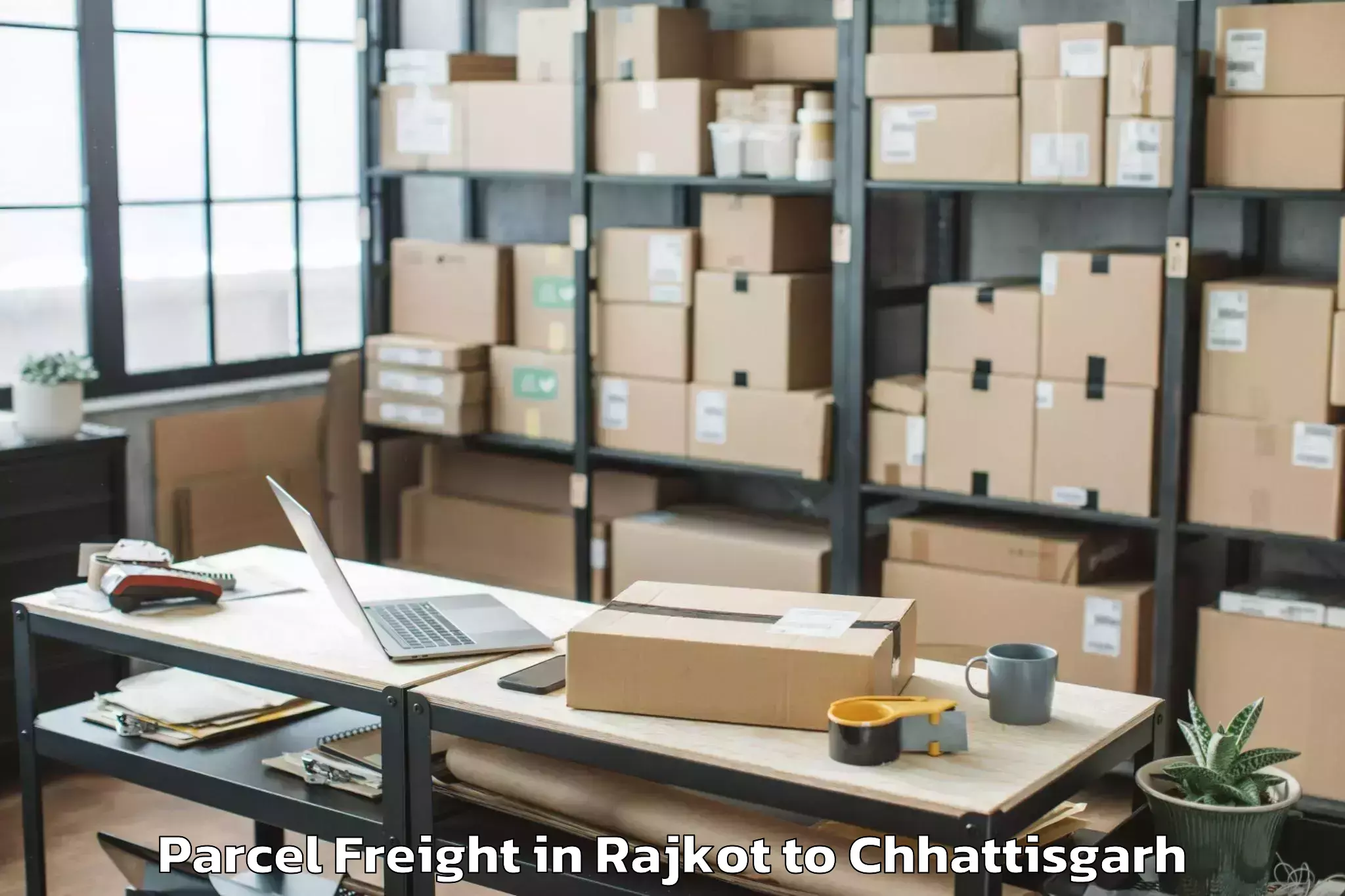 Professional Rajkot to Icfai University Raipur Durg Parcel Freight